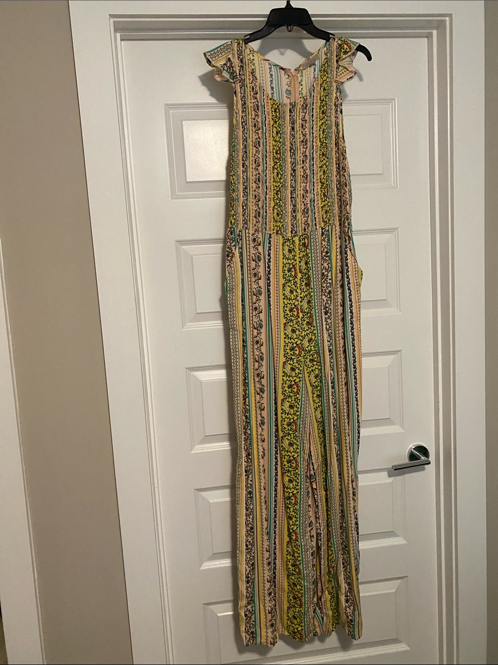 Wonderly Yellow and Green Striped Floral Jumpsuit